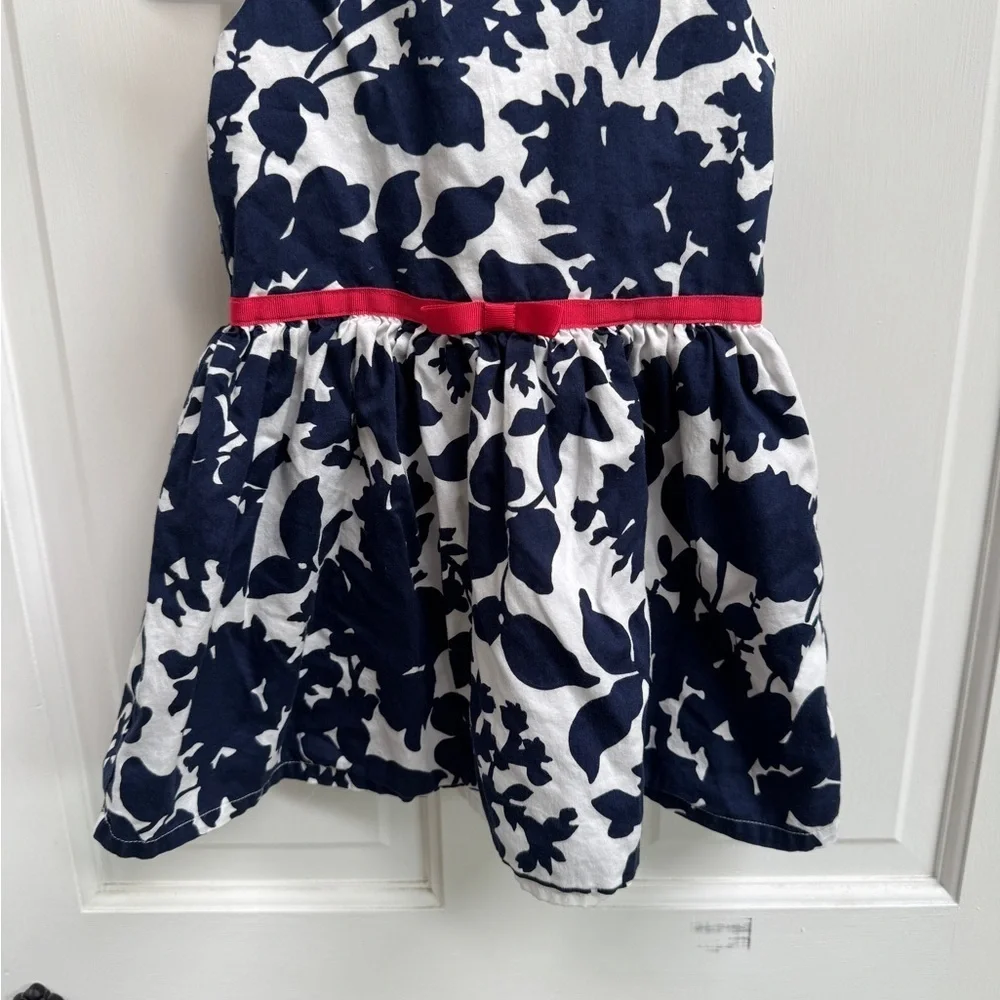 Carter's 3T Blue and White Pleated Floral Sleeveless Formal Dress